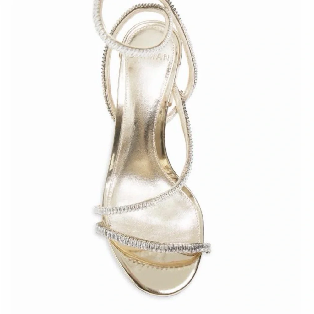 ALEXANDRE BIRMAN 70MM Crystal-Embellished Leather Block-Heel Sandals
